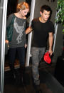 Taylors unite! Swift and Taylor Lautner only dated for a few months in late 2009, but it was long enough for the two to get spotted around L.A. a few times. The "Twilight" heartthrob kept his then-main squeeze close as the two left Beverly Hills steakhouse Ruth's Chris after a date. (10/29/2009)