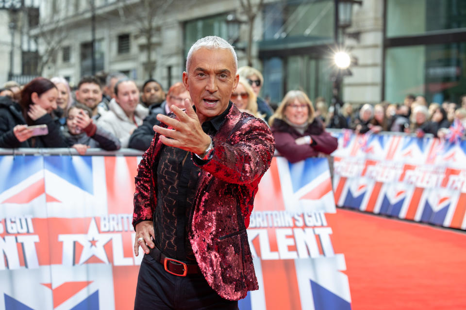 LONDON, ENGLAND - JANUARY 27: Judge Bruno Tonioli attends the Britain's Got Talent 2023 Photocall at London Palladium on January 27, 2023 in London, England. (Photo by Shane Anthony Sinclair/Getty Images)