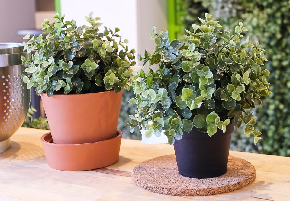 faux plants in pots