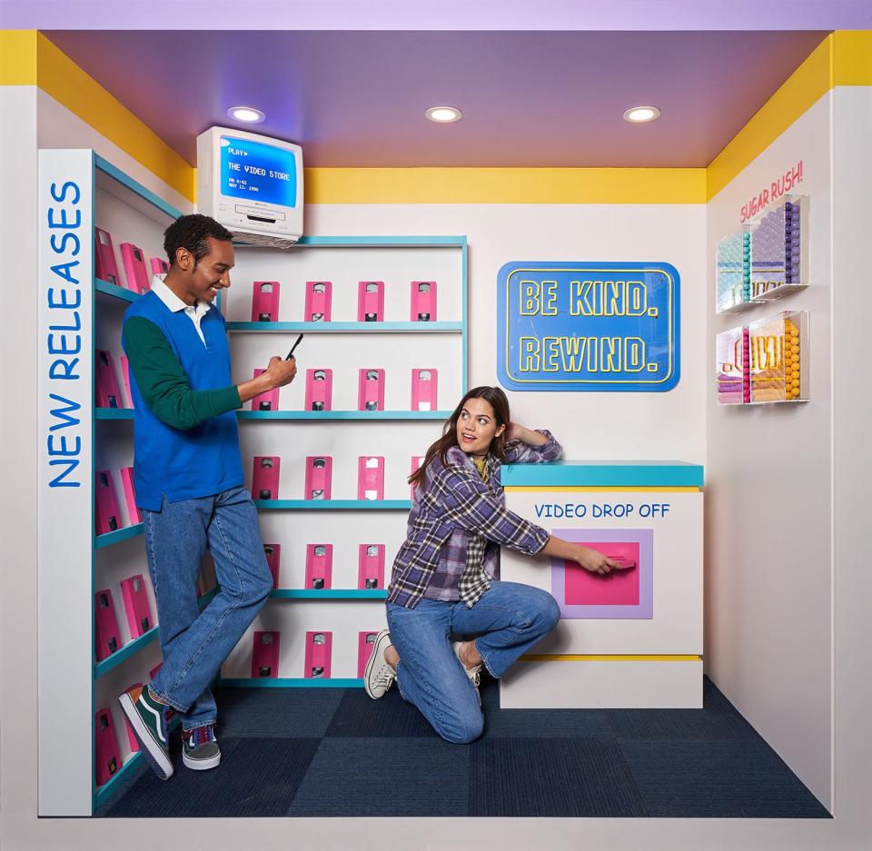 Mayfair Mall is slated to have different selfie sets where people can take photos. There will be eight different sets. This one features a classic video store.