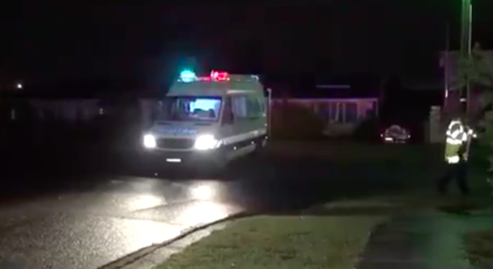 Emergency services arrive a the scene shortly after 8.45pm on Thursday. Source: Sunrise