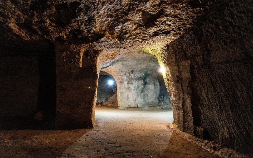 Inside the Brewery Caves in Devon