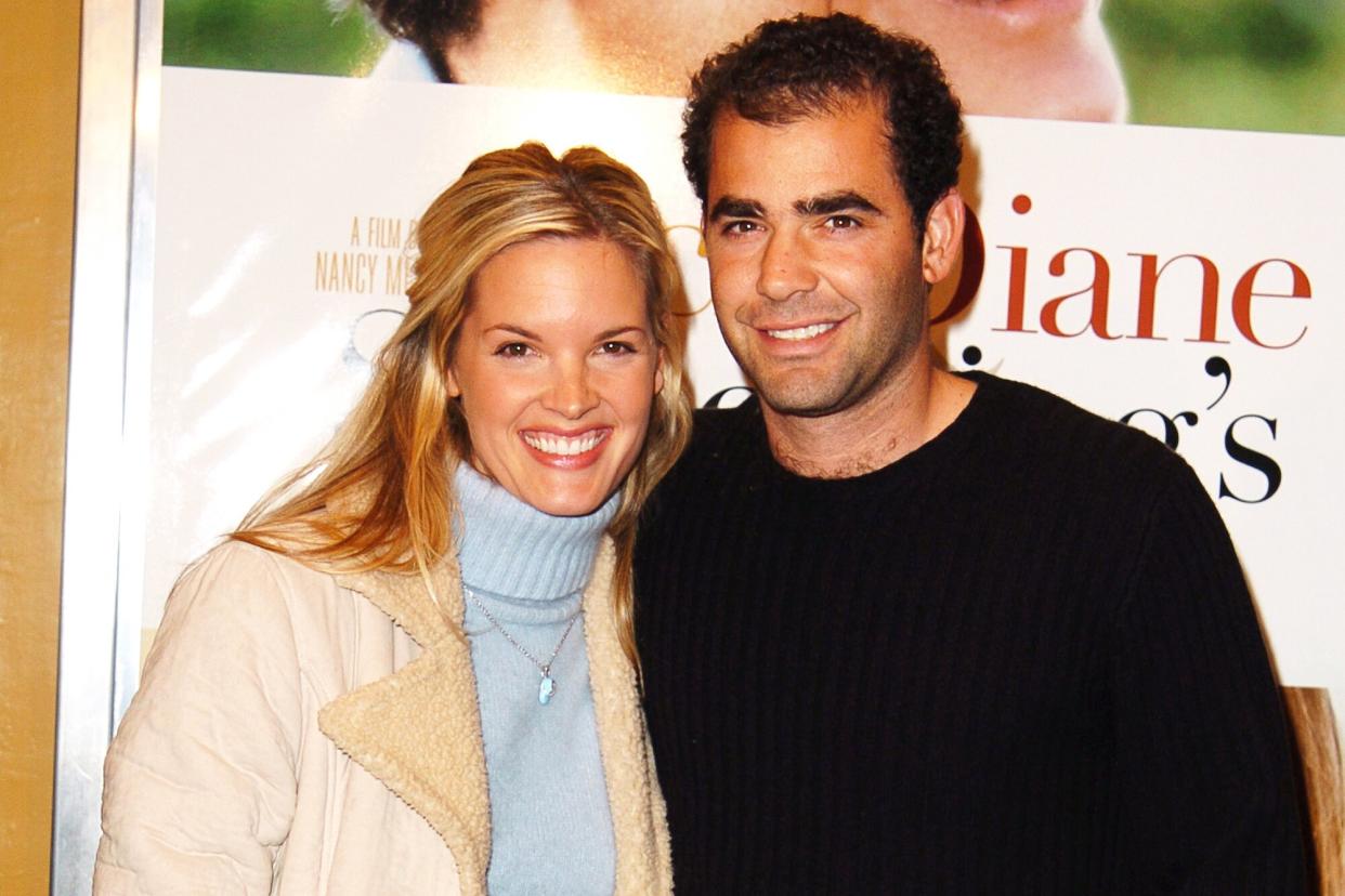 Bridgette Wilson-Sampras and Pete Sampras during Something's Gotta Give Los Angeles Premiere at Mann Village Theater in Westwood, California, United States.
