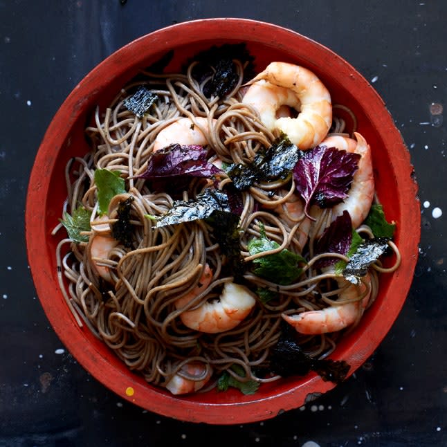 Soba Salad with Shrimp, Shiso, and Nori