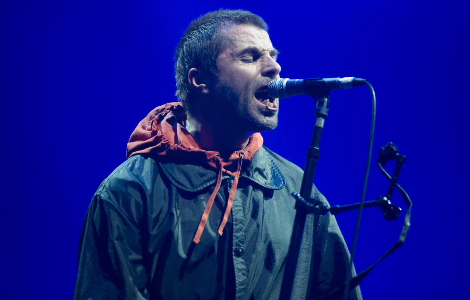 Liam Gallagher performing live on stage at Arena Birmingham in Birmingham, UK. Picture date: Tuesday 12 December, 2017. Photo credit: Katja Ogrin/ EMPICS Entertainment.