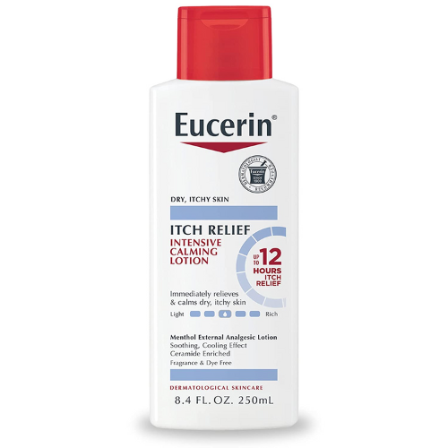 Eucerin Itch Relief Calming Lotion against white background