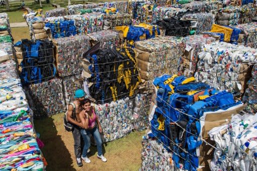 A couple walks through a labyrinth made with blocks of recycled materials at Parque da Juventude (Youth Park) in Sao Paulo, Brazil. For the past eight years, Eduardo Jorge has been spearheading efforts to turn Sao Paulo into a greener city that reconciles stunning economic growth with a more sustainable way of life