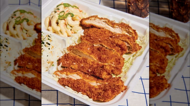 fried chicken in styrofoam container