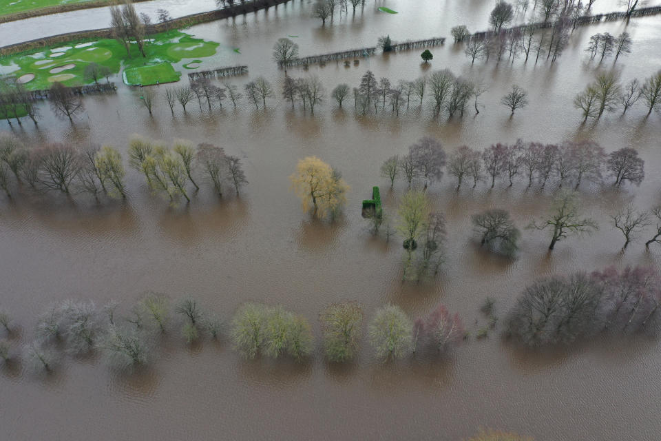 Flood waters in the Didsbury area of Manchester.