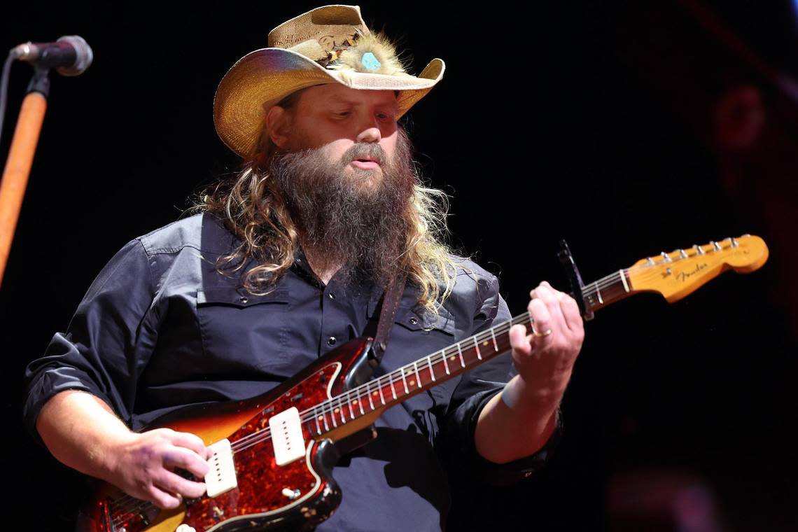 Chris Stapleton performs during the Kentucky Rising benefit concert at Rupp Arena in Lexington, Ky., Tuesday, Oct. 11, 2022. (Photo by James Crisp) James Crisp