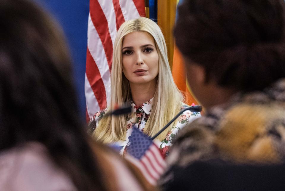 Senior White House advisor Ivanka Trump attends a meeting as part of the African Womens Empowerment Dialogue, on April 15, 2019, in the Ethiopian capital Addis Ababa.