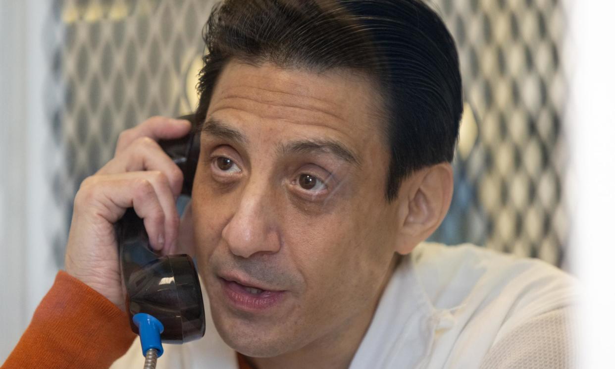 <span>Ivan Cantu is interviewed by a reporter in the visitation room of the Polunsky Unit on 31 January.</span><span>Photograph: Maria Crane/The Texas Tribune</span>