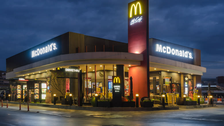 McDonald's storefront at night