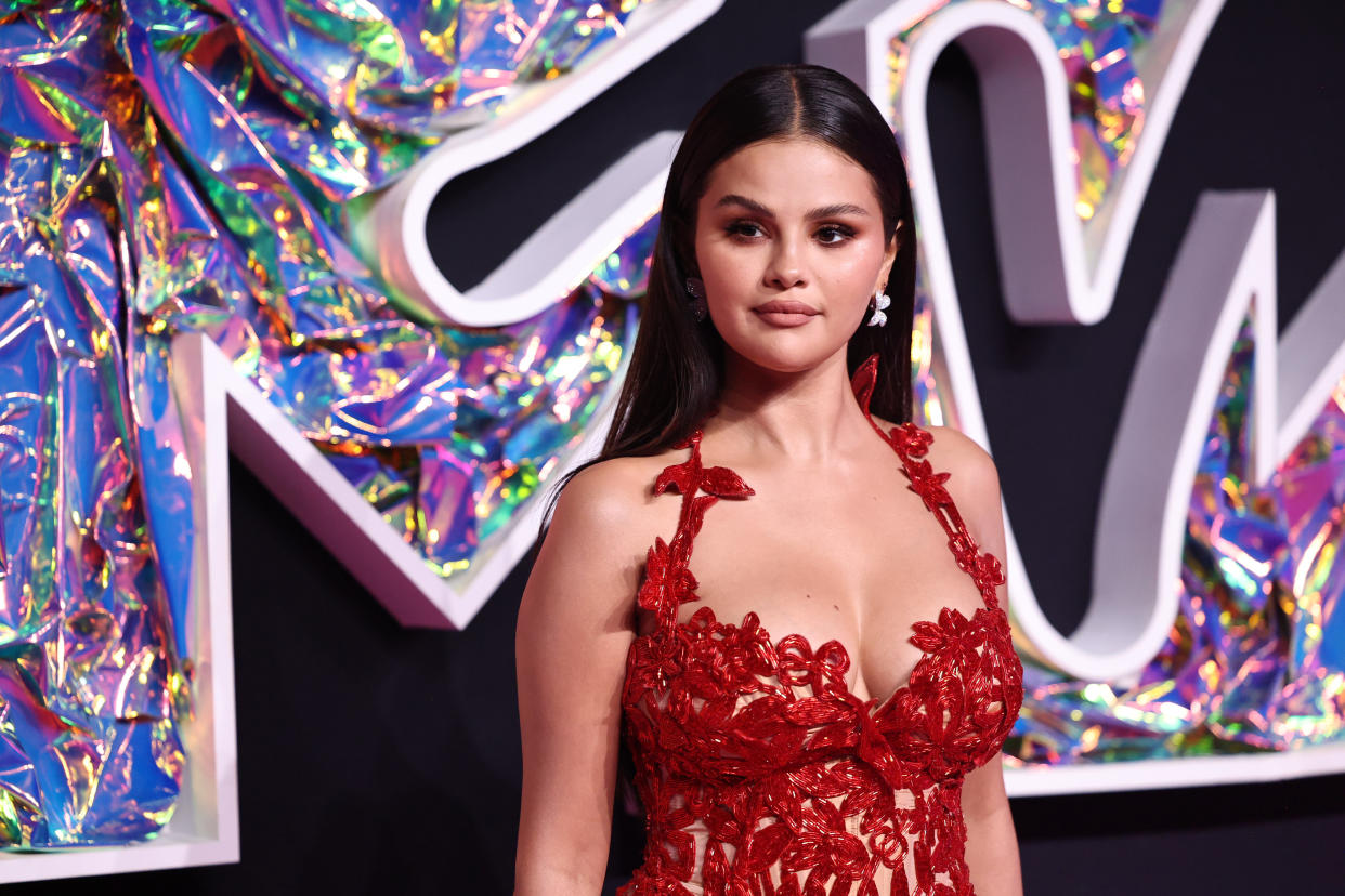 NEWARK, NEW JERSEY - SEPTEMBER 12: Selena Gomez attends the 2023 MTV Video Music Awards at the Prudential Center on September 12, 2023 in Newark, New Jersey. (Photo by Jamie McCarthy/WireImage)