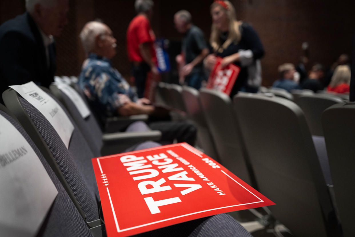 JD Vance campaign rally audience Middletown High School Scott Olson/Getty Images