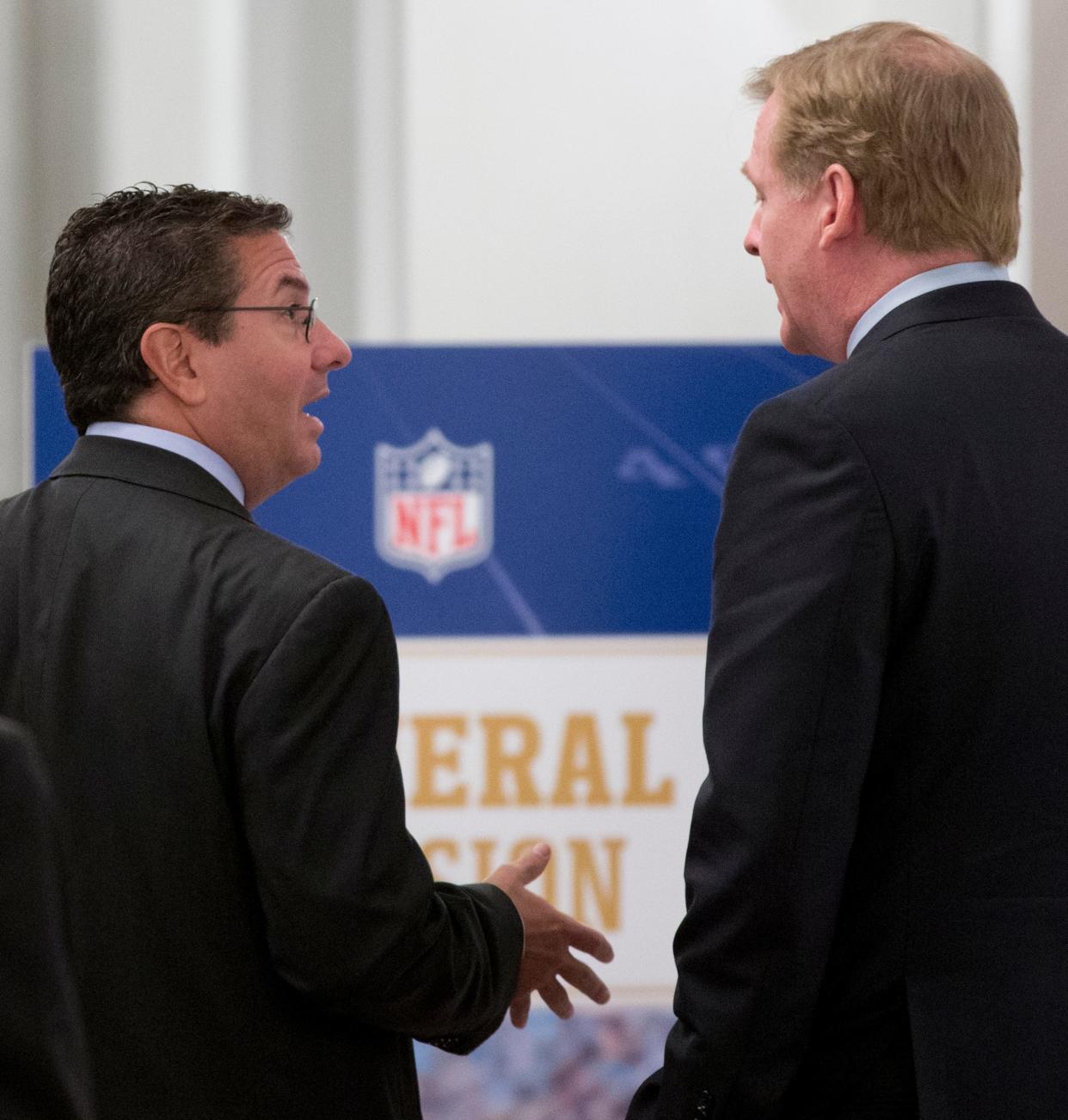 Daniel Snyder, left, and NFL Commissioner Roger Goodell.