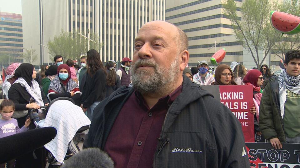 David Kahane, a member of the Edmonton chapter of Independent Jewish Voices Canada, is a political science professor at the University of Alberta. He said he was speaking with campus security on behalf of the encampment.