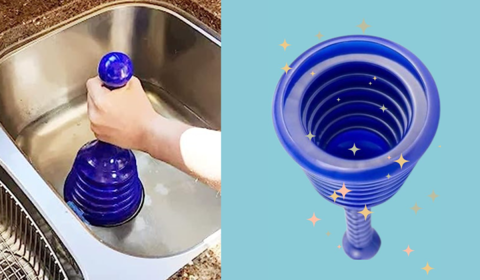 Handheld kitchen sink plunger