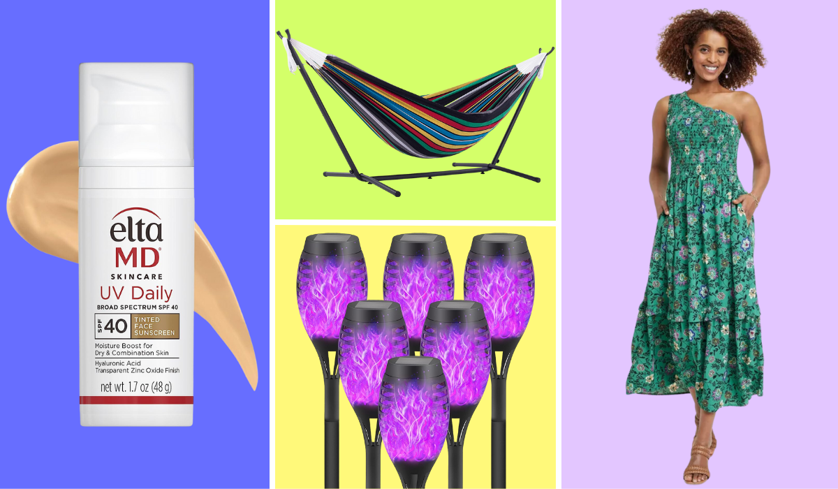 editor favorites: tinted sunscreen, hammock, solar lights, maxi dress