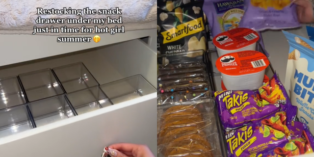 ChannelMum.com - Do you have a snack drawer that looks like this? 🤣 What  are your family's favourite snacks? Image from @weanwithamelia_