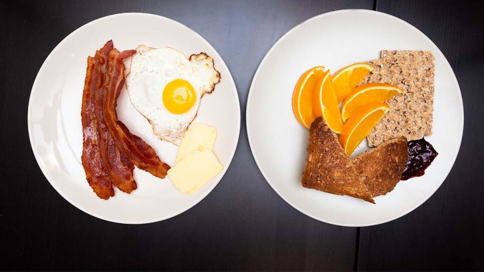 <span><span>What you'd eat on a high-protein day vs a high-carb day</span><span>Adam Melnyk</span></span>