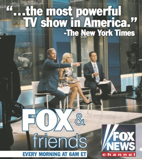 Fox News&nbsp;took out a full-page ad in Thursday's New York Times.&nbsp; (Photo: Fox News)