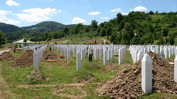 <span class="caption">Srebrenica.</span> <span class="attribution"><a class="link " href="https://www.flickr.com/photos/martijnmunneke/2653413838/in/photolist-53trus-53tuFf-53pecX-53trZG-53tuRh-53tuzf-53tuLW-53pcec-53pcsF-53tvwJ-53pgY6-53tvtd-53pezt-53pdXF-53tsNy-53trCJ-53pftF-53tsru-53tu8y-53tvpG-53trfJ-53phoB-53pe4X-53pffz-53tr4w-53ttaW-53pfn4-53peXP-53tsUY-53tqTq-53pdB4-53pfai-53pgLr-8A4MLN-53pgkx-53tviA-53ph1r-53tvd3-53tuPq-o9UYVS-obNR8L-a5ypHx-53tvaL-53tv93-53pgNn-53pfGX-vSB5KV-a3tvtf-Xefv6v-a3tuw3" rel="nofollow noopener" target="_blank" data-ylk="slk:Martijn.Munneke/ Flickr;elm:context_link;itc:0;sec:content-canvas">Martijn.Munneke/ Flickr</a>, <a class="link " href="http://creativecommons.org/licenses/by-sa/4.0/" rel="nofollow noopener" target="_blank" data-ylk="slk:CC BY-SA;elm:context_link;itc:0;sec:content-canvas">CC BY-SA</a></span>