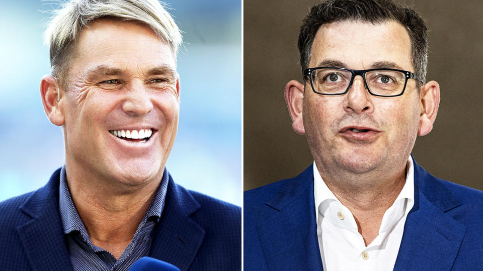 Shane Warne and Daniel Andrews, pictured here before his tragic death.