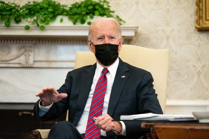 U.S. President Joe Biden, in a meeting Jan. 29. 2021 with Treasury Secretary Janet Yellen, stressed the need for a COVID-19 relief package.