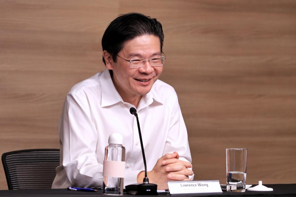COVID-19 multi-ministry taskforce co-chair Lawrence Wong, addressing a virtual press conference on Tuesday, 31 March 2020. PHOTO: Ministry of Communications and Information