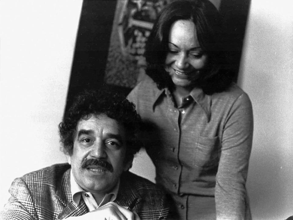 In this 1975 photo released by the Fundacion Nuevo Periodismo Iberoamericano (FNPI), Colombian author Gabriel Garcia Marquez sits with wife Mercedes Barcha at an unknown location. The Nobel laureate died on Thursday, April 17, 2014 at his home in Mexico City. His magical realist novels and short stories exposed tens of millions of readers to Latin America's passion, superstition, violence and inequality. The FNPI was founded by Garcia Marquez. (AP Photo/FNPI)