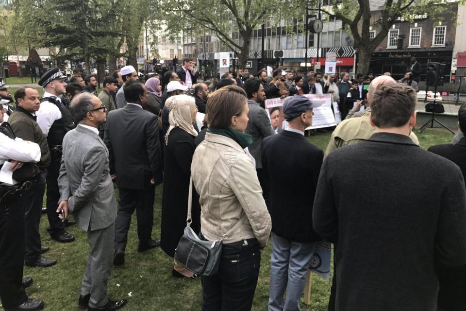 Crowds gathered to rally against knife crime and pay their respects to Syed Islam (Tower Hamlets Citizens)