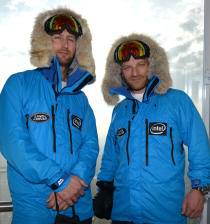 British Polar explorers Ben Saunders, right, and Tarka L'Herpiniere followed in Captain Scott's footsteps.