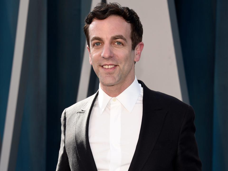 bj novak on the red carpet at the 2022 vanity fair oscars after-party