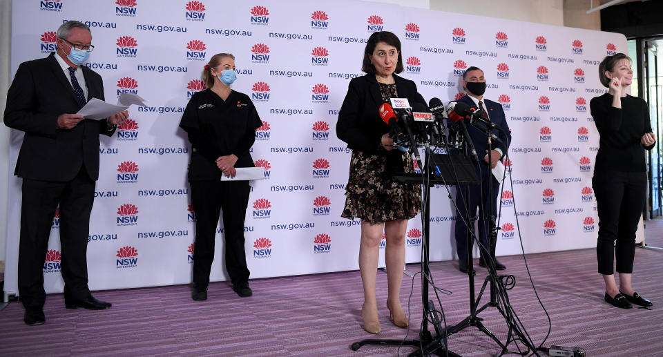 NSW Premier Gladys Berejiklian addresses media during apress conference in Sydney, Tuesday, August 31, 2021. Source: AAP