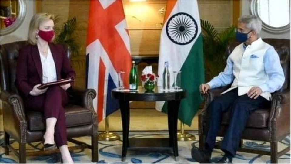 英國外交大臣特拉斯會晤印度外長賈尚卡爾