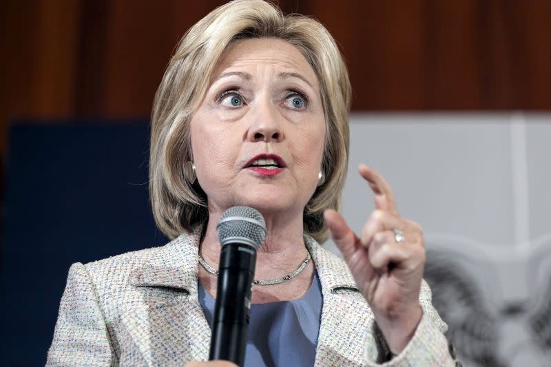 Democratic U.S. presidential candidate Hillary Clinton speaks at an organizing event at the Reiman Ballroom at the Iowa State University Alumni Center in Ames, Iowa July 26, 2015. REUTERS/Brian C. Frank