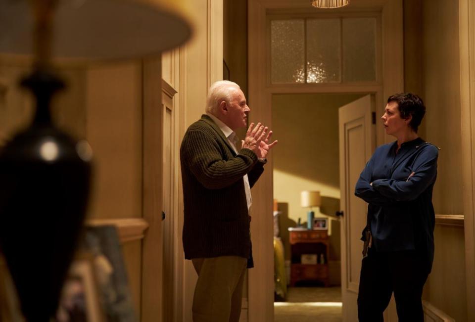 Anthony Hopkins and Olivia Colman in a scene from The Father.