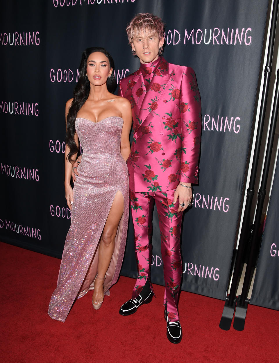 WEST HOLLYWOOD, CALIFORNIA - MAY 12: Megan Fox and Machine Gun Kelly arrives at the World Premiere Of 