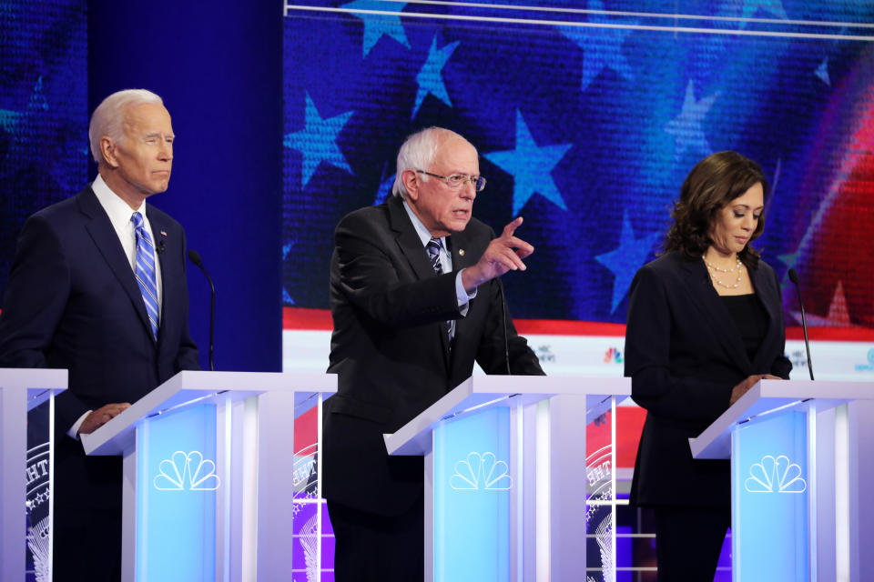 Health care came up when the Democratic presidential candidates debated last month in Miami, and it is sure to come up when they debate this week in Detroit. (Photo: Drew Angerer via Getty Images)