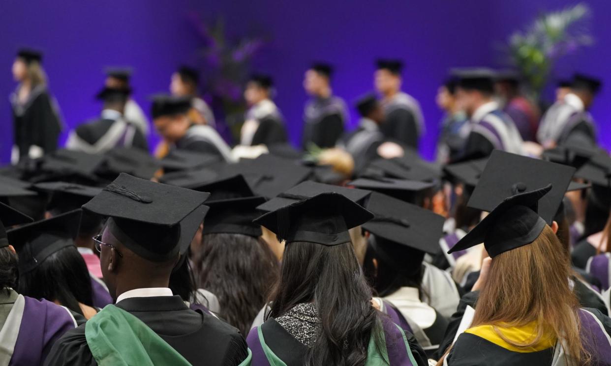 <span>Graduates at Loughborough. The report was described as ‘a signal’ for universities to question their assumptions about future student recruitment at home and abroad.</span><span>Photograph: Joe Giddens/PA</span>