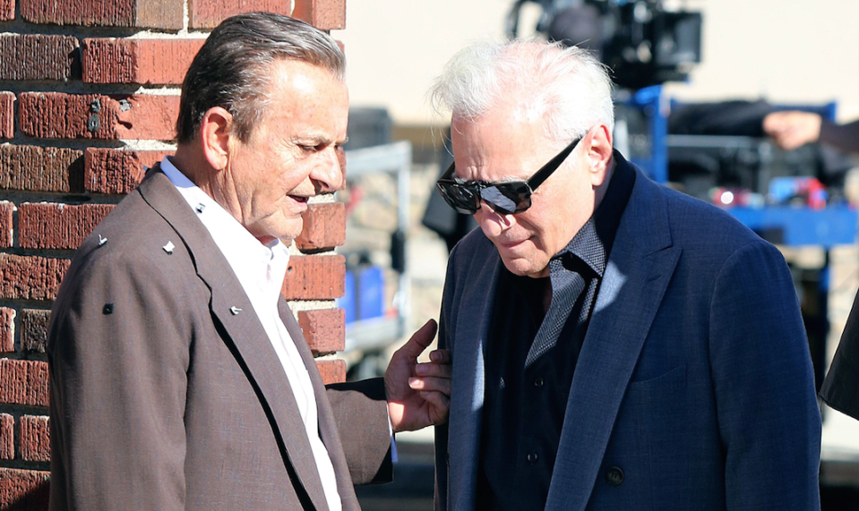 Joe Pesci and Martin Scorsese on the set of "The Irishman"