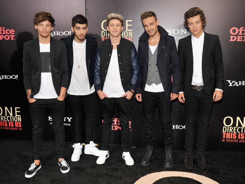 Louis Tomlinson, Zayn Malik, Niall Horan, Liam Payne, Harry Styles at One Direction This IS Us premiere