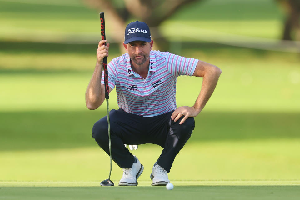 Webb Simpson of the United States looks over the fourth green during the pro-am prior to the Sony Open in Hawaii at Waialae Country Club on January 10, 2024 in Honolulu, Hawaii. (Photo by Michael Reaves/Getty Images)