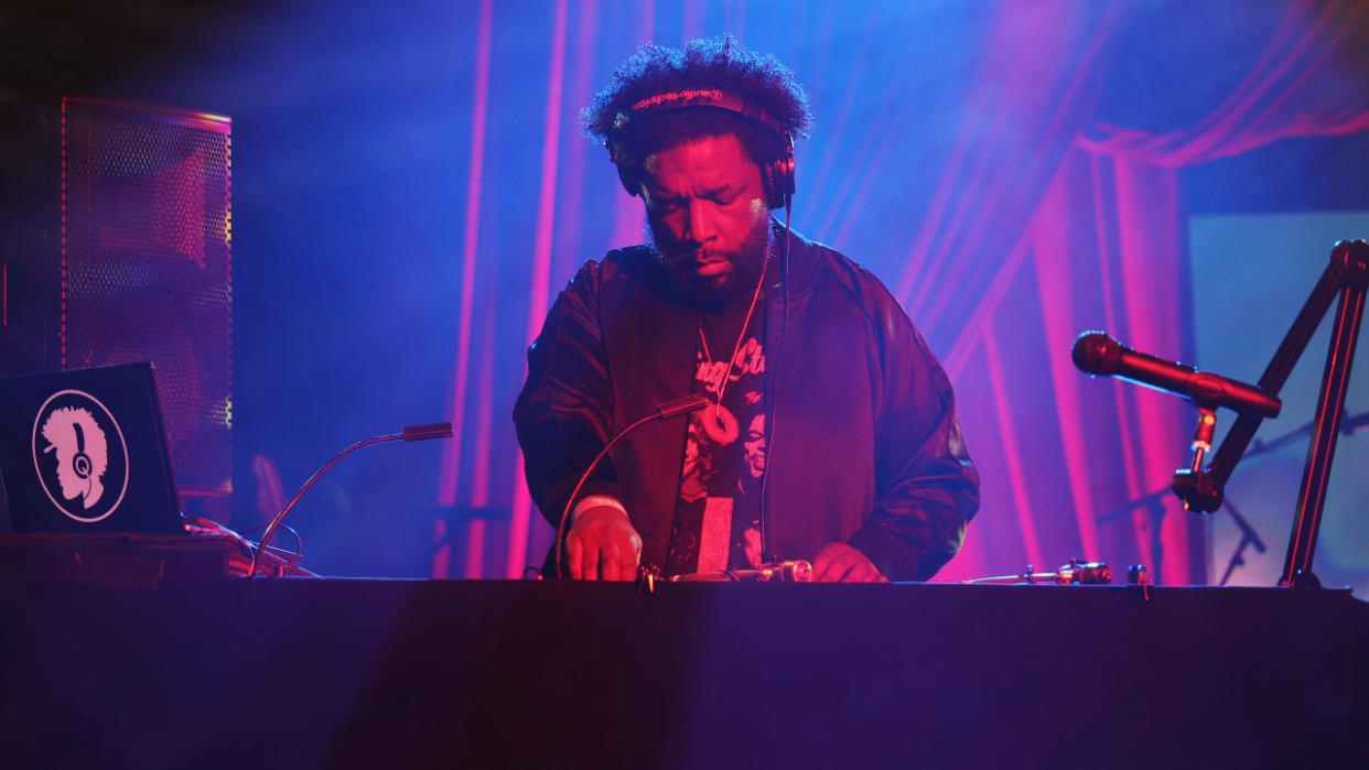  Questlove performs DJ set at Rolling Stones secret Hackney Diamonds gig in New York. 