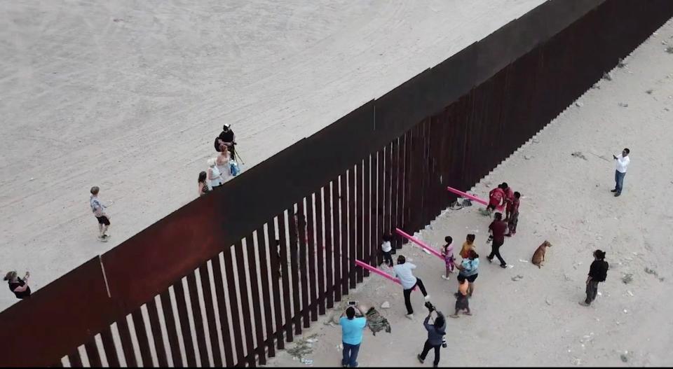  The ‘Teeter-Totter Wall’ was designed by architects Ronald Rael and Virginia San Fratello with Colectivo ChopekeAFP via Getty Images