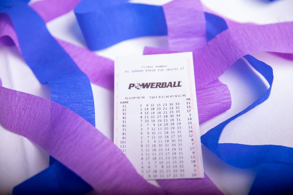 A Powerball Quickpick ticket. The odds of winning the Division One jackpot is 134 million to 1. Source: The Lott