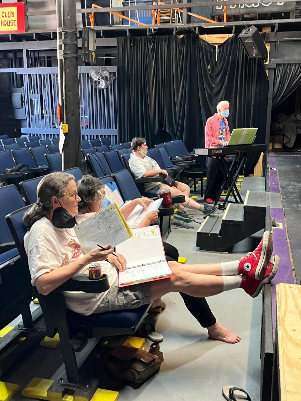 Donna Nudd, left, and Terry Galloway at rehearsals with Mickee Faust Club members for "The Cursed House of Ravensmadd," a skewed interpretation of the Jane Eyre story.