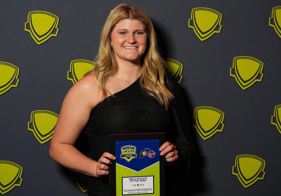 Girls Athlete of the Year: Roncalli's Keagan Rothrock poses for a photo during the Indiana High School Sports Awards on Wednesday, April 19, 2023 at Clowes Memorial Hall in Indianapolis.