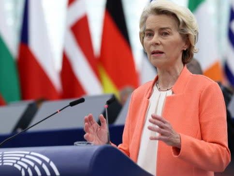 European Commission President Ursula von der Leyen says she is ‘very confident’ the United States will maintain support for Ukraine (AFP via Getty Images)